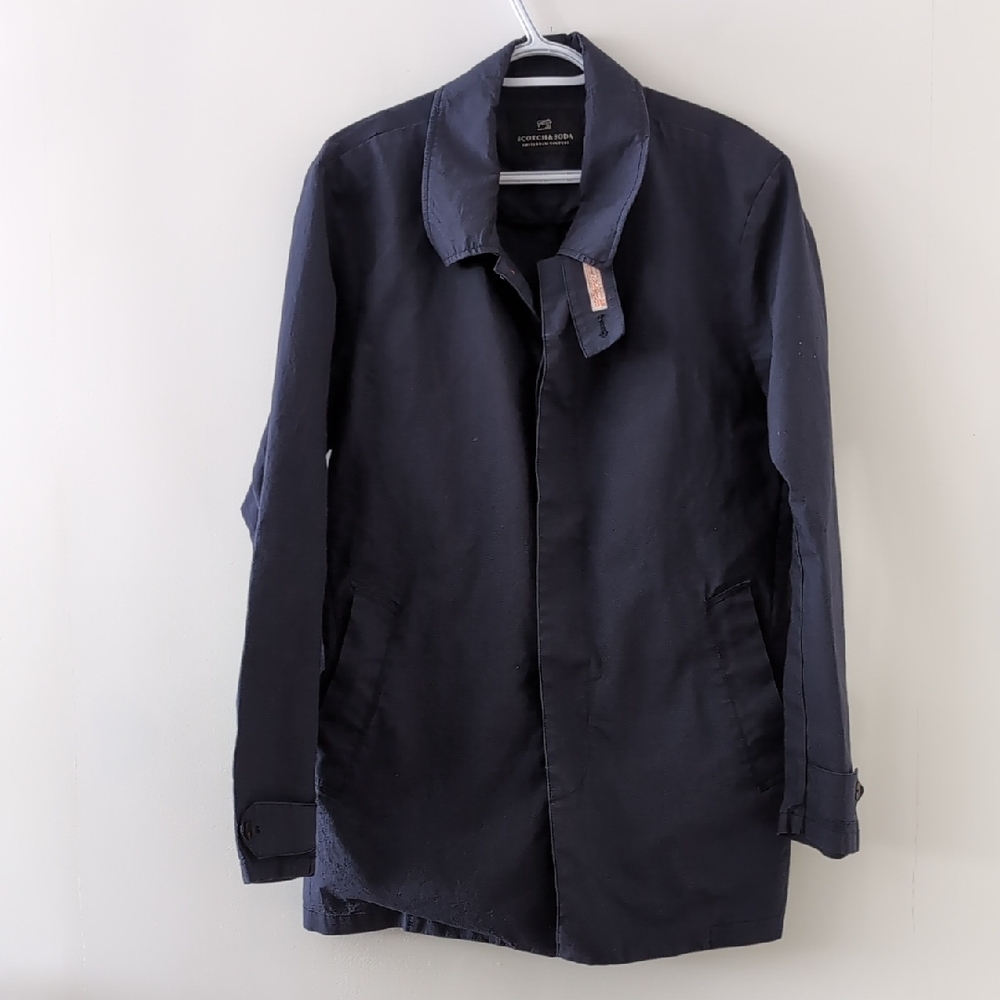 Scotch & Soda Dark Blue Trench Coat Size XL